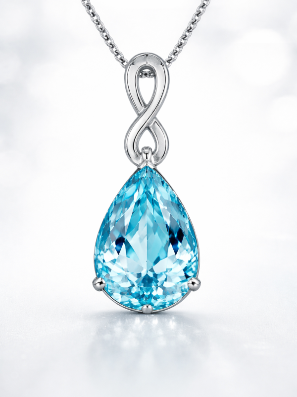 Silberanhänger mit natürlichem Aquamarin 